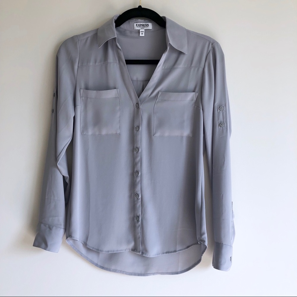 Express Gray Portofino Dress Shirt Size | XS